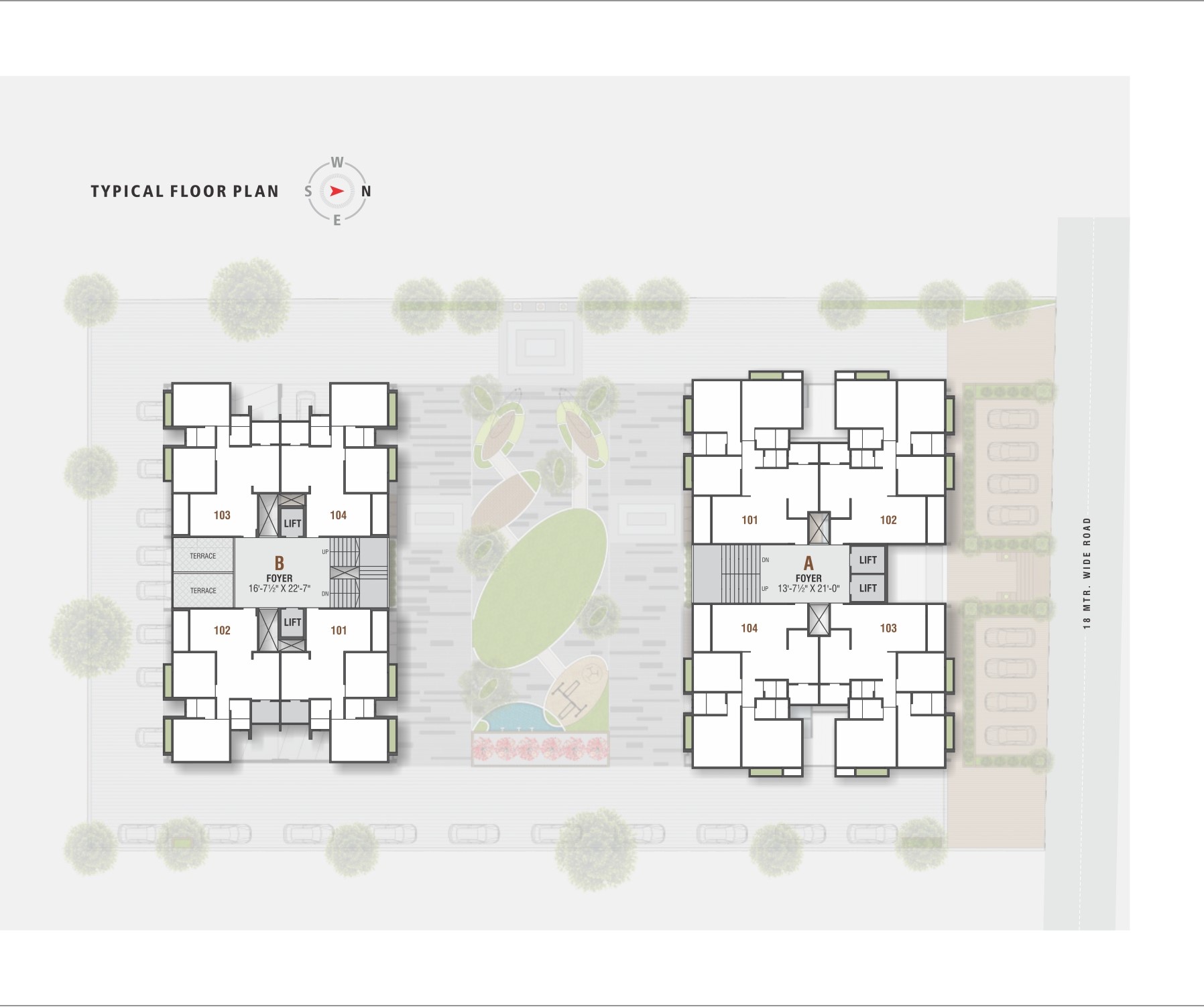 Floor plan for 2 BHK Block B